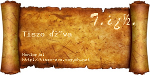 Tiszo Éva névjegykártya