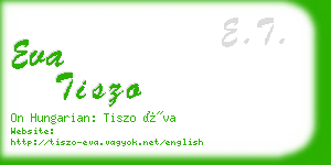 eva tiszo business card